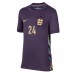 Maillot de foot Angleterre Cole Palmer #24 Extérieur vêtements Femmes Europe 2024 Manches Courtes